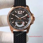 Swiss Replica Chopard Watch Gran Turismo XL Power Reserve Rose Gold Black Rubber